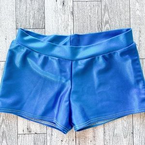 Size 4T Handmade Blue Irridescent Dance/Gymnastics/Cheer Convention Shorts